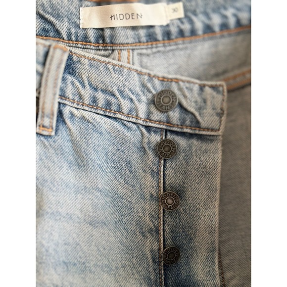 Hidden Womens Tracey High Rise Straight Crop Jeans Distressed Light Wash Size 30 - Picture 4 of 5